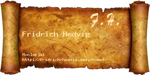 Fridrich Hedvig névjegykártya